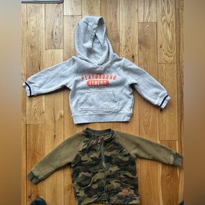 7 For All Mankind Camouflage Zip Up Sweatshirt & Playground Legend Hoodie 18mos